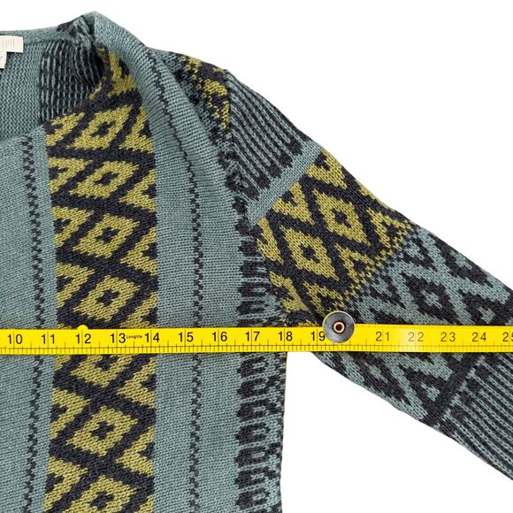 J. Jill Juniper Geometric Aztec Jacquard Knit Draped Front Cardigan Sweater XS - Picture 9 of 10